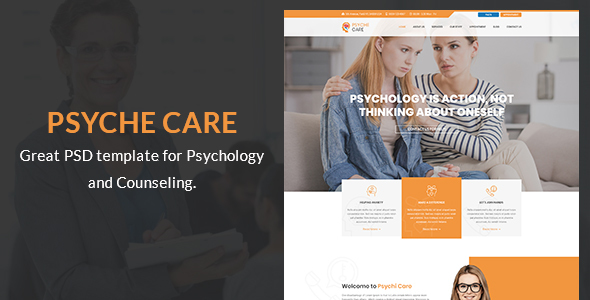 Psyche Care - Counseling PSD Template