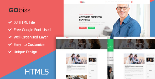 Product preview supplied for Gobiss  || Consulting and Corporate One Page HTML5 Template