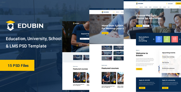 Edubin - LMS Education PSD Template