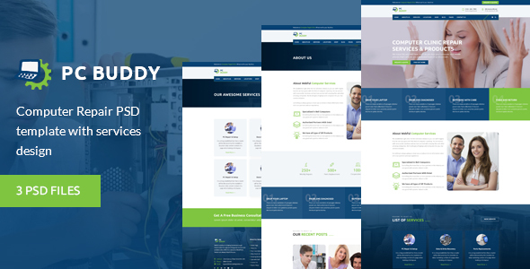 PcBuddy - Computer Repair PSD Template