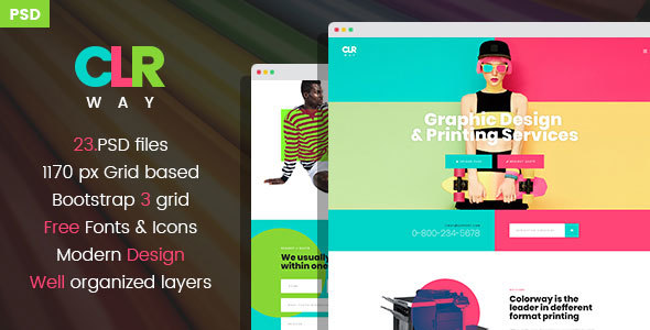 Colorway - Printing & Type Design Services PSD Template