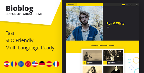 Bioblog - Personal Biography & Porfolio Base Ghost Theme