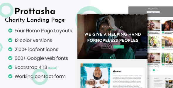 Prottasha - Bootstrap Charity Landing Page