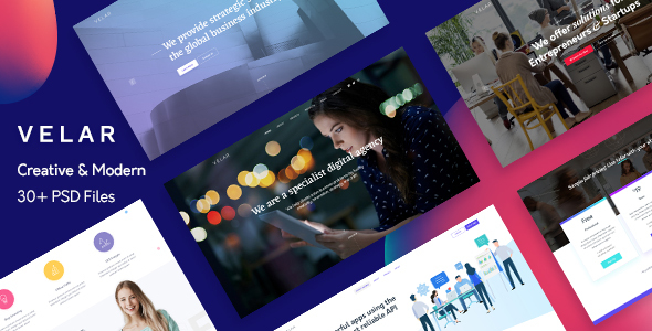 Velar — Creative and Modern Multipurpose PSD Template