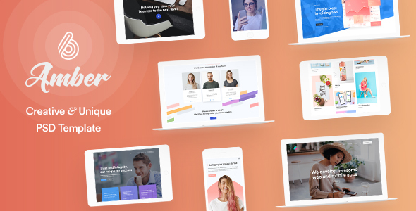 Amber Six - Creative Multipurpose PSD Template