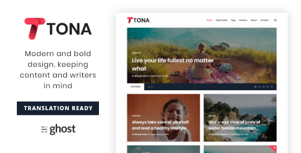 Tona - Content Focused Blog And Magazine Ghost Theme