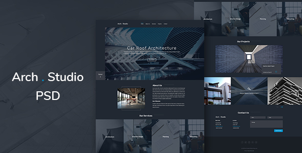 Arch Studio-One Page Architecture PSD Template