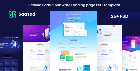 Saased - Agency, Saas, Shop and Software PSD Landing page