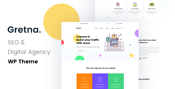 Gretna - SEO /Digital Agency WordPress Theme product preview