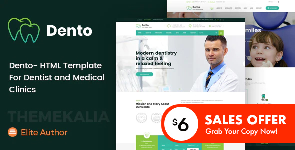 Dento - Dentist HTML Template product preview