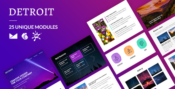 Detroit Email-Template + Online Builder