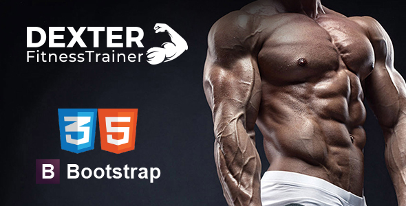 Dexter - Fitness Trainer One Page HTML5 Design product preview