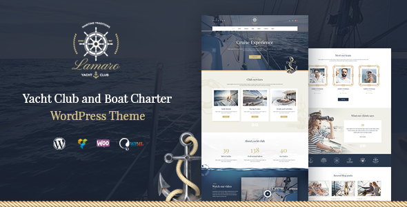Product preview supplied for Lamaro - Yacht Club and Rental Boat Service WordPress Theme