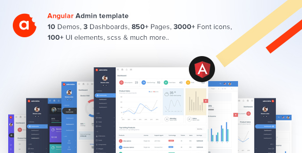 AdminBite Powerful Angular 10 Dashboard Template