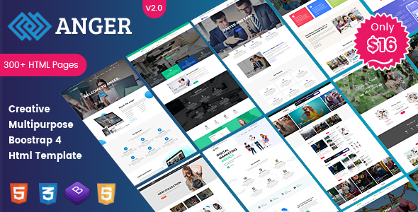 Anger Multipurpose - Creative Agency, Digital Marketing and Portfolio  Multi-Purpose Template listing image