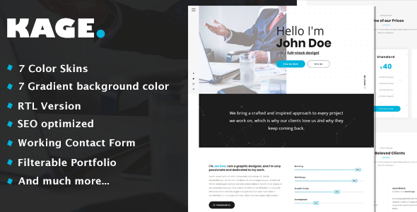 Kage - Portfolio & Agency HTML Template