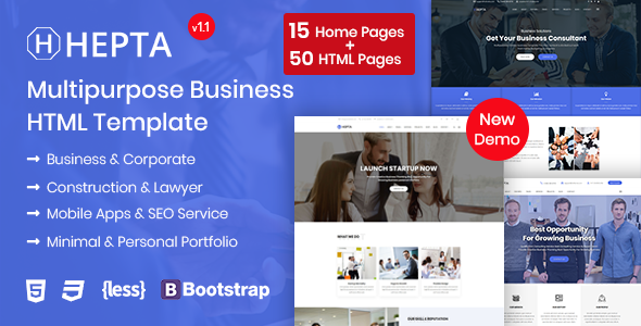 Hepta - Multipurpose Business HTML Template listing image