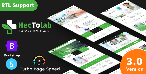 Product preview supplied for Hectolab - Medical & Health Responsive Bootstrap5 Template