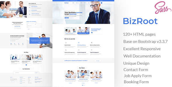Product preview supplied for BizRoot - Business and Finance HTML Template