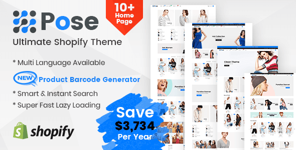 Pose - Fashion Shopify Theme Multipurpose Responsive Template