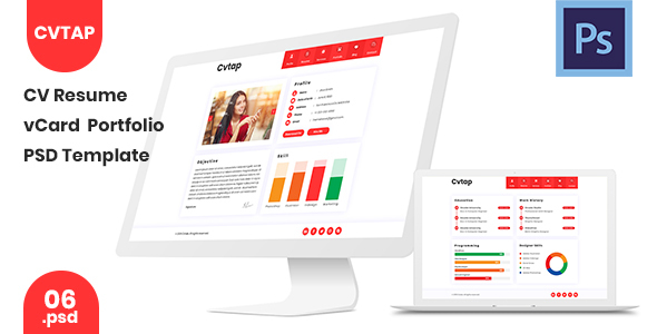 Cvtap - CV Resume Portfolio PSD Template