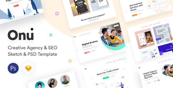 Onu - Creative Agency Sketch & PSD Template