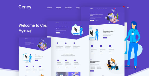 Product preview supplied for Gency – Creative Multipurpose PSD Template