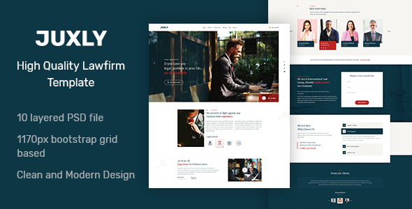 Juxly Law Firm PSD Template