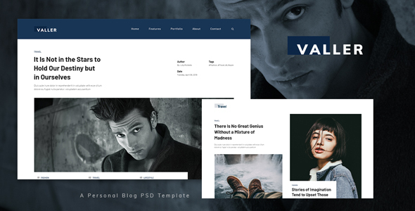 Valler - Personal Blog PSD Template