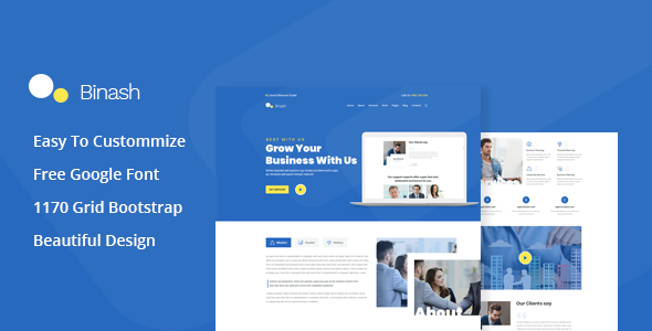 Preview image for Binash - Business and Finance PSD Template