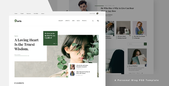 Doris - Personal Blog PSD Template