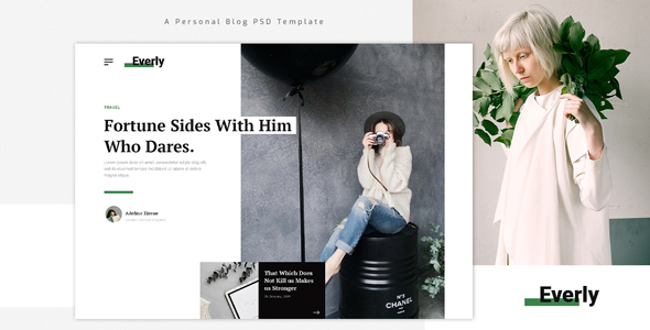 Everly - A Personal Blog PSD Template