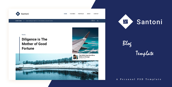 Santoni - Personal Blog PSD Template