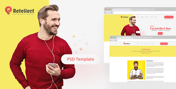 Retellect - Personal Portfolio PSD Template