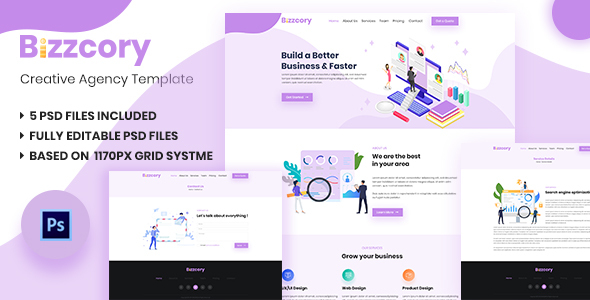 Bizzcory - Corporate Agency PSD Template