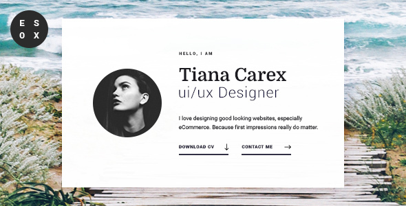 Esox - Personal Resume / CV / vCard PSD Template