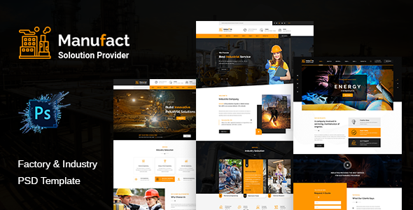 Manufact: Industrial Business PSD Template listing image