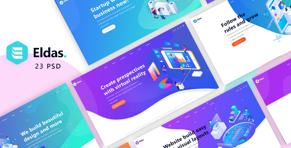 Eldas - Isometric Portfolio PSD Template