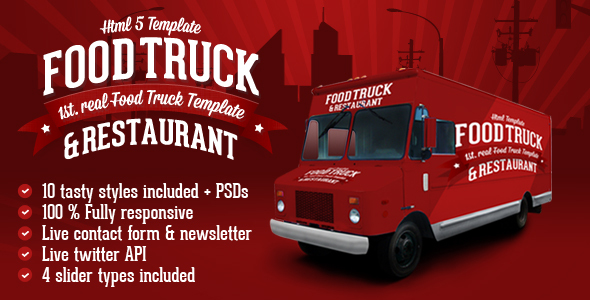 Food Truck & Restaurant 10 Styles - HTML5 Template