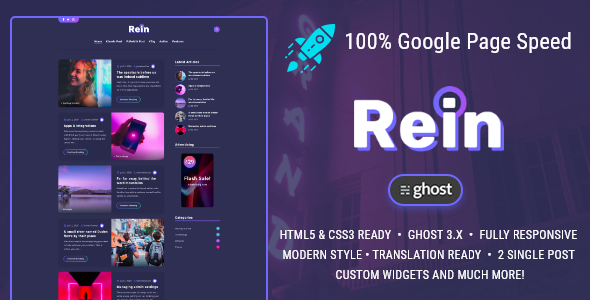 Rein - Minimal Dark Theme for Ghost