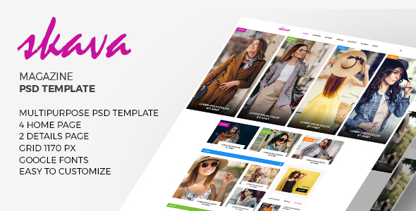 Skava - Multi-Purpose Magazine Blog PSD Template