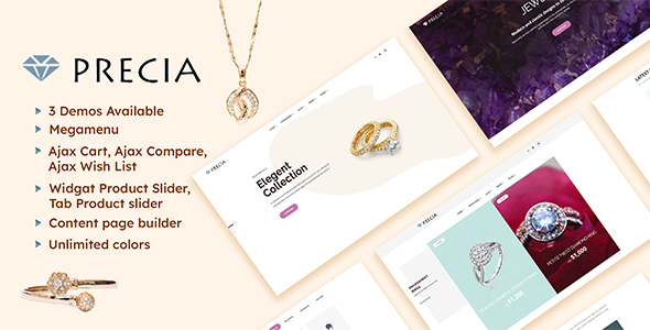 Precia - Jewelry eCommerce Magento 2 Theme
