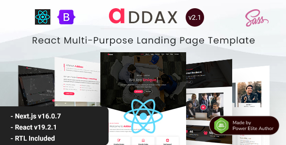 Addax - React Nextjs 16 Landing Page Template