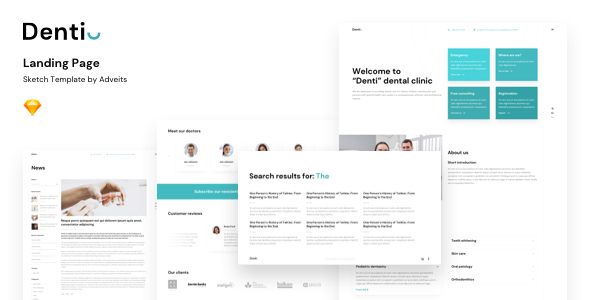 Denti - Landing page Sketch Template