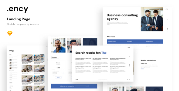 Ency - Landing Page Sketch Template