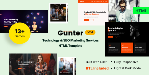 Gunter - Technology & SEO Marketing Services HTML Template