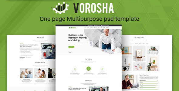 Vorosha - One Page Multipurpose PSD Template