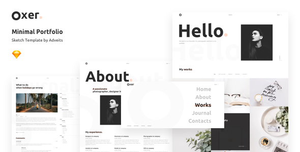 Oxer - Minimal Portfolio Sketch Template