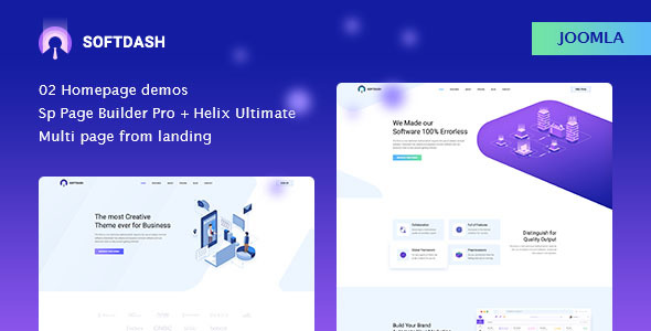 Softdash - Creative SaaS and Software Joomla 6 Template with Page Builder