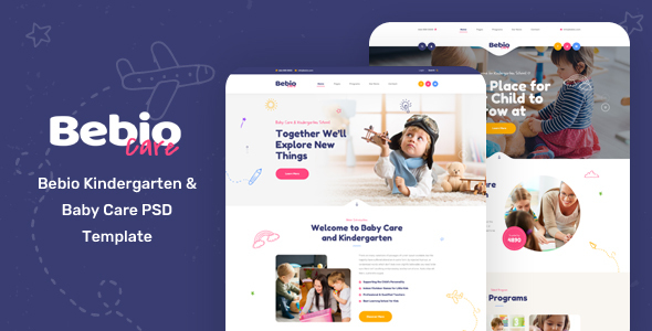 Bebio - Kindergarten & Baby Care PSD Template